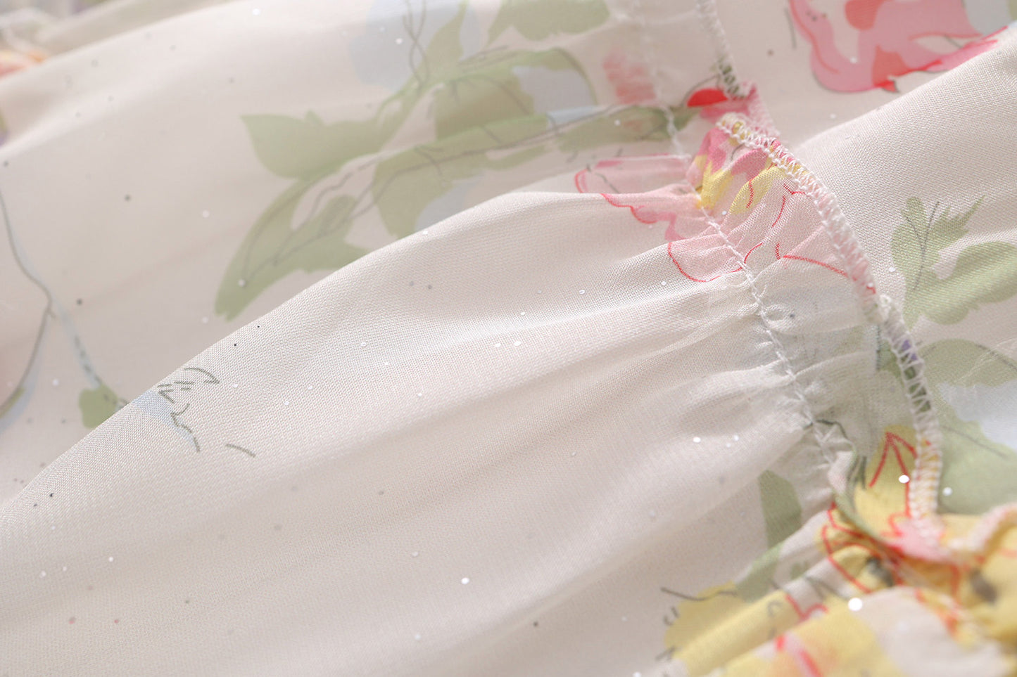 Girls Sweet Floral Mesh Princess Dress