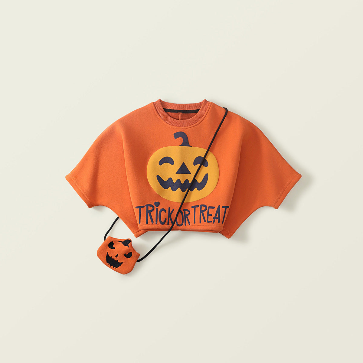 Girls' Halloween Pumpkin Bat Sweatshirt