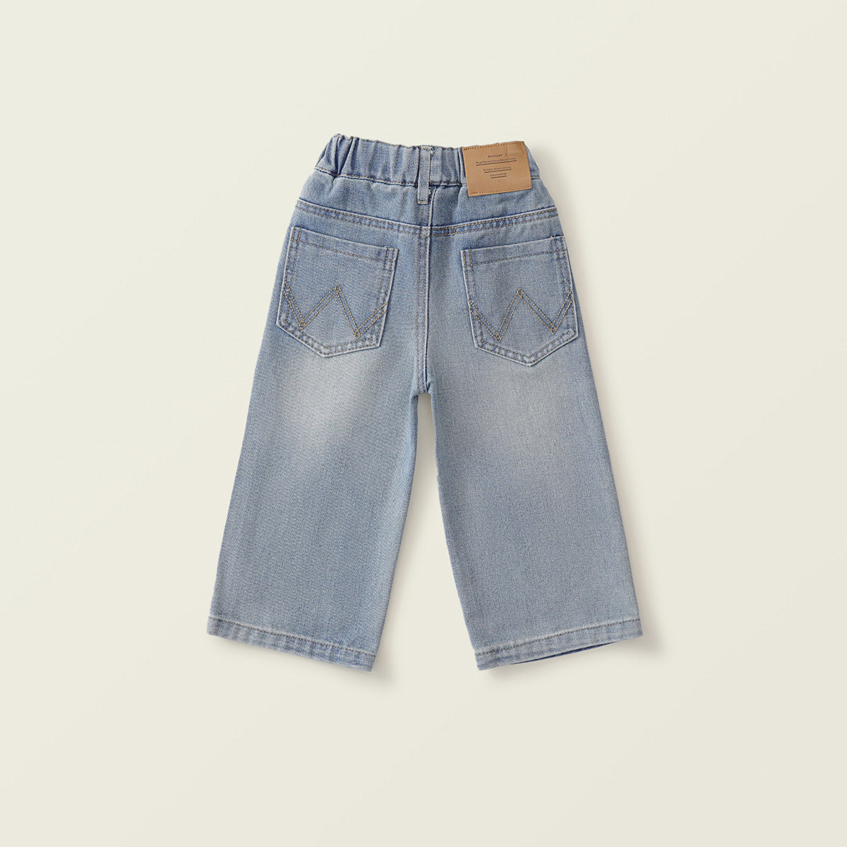 Girls' Stylish Ripped Denim Wide-Leg Pants