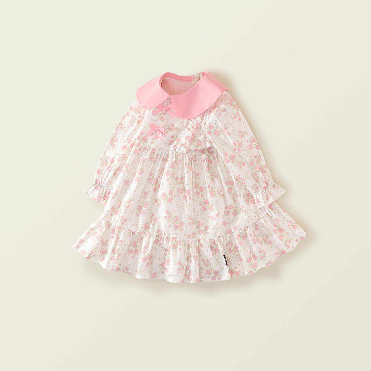 Girls' Pastel Floral Cotton Dress