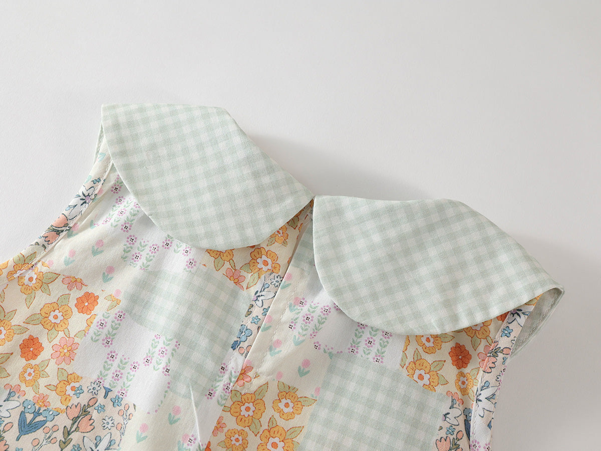 Girl's Sleeveless Lapel Dress