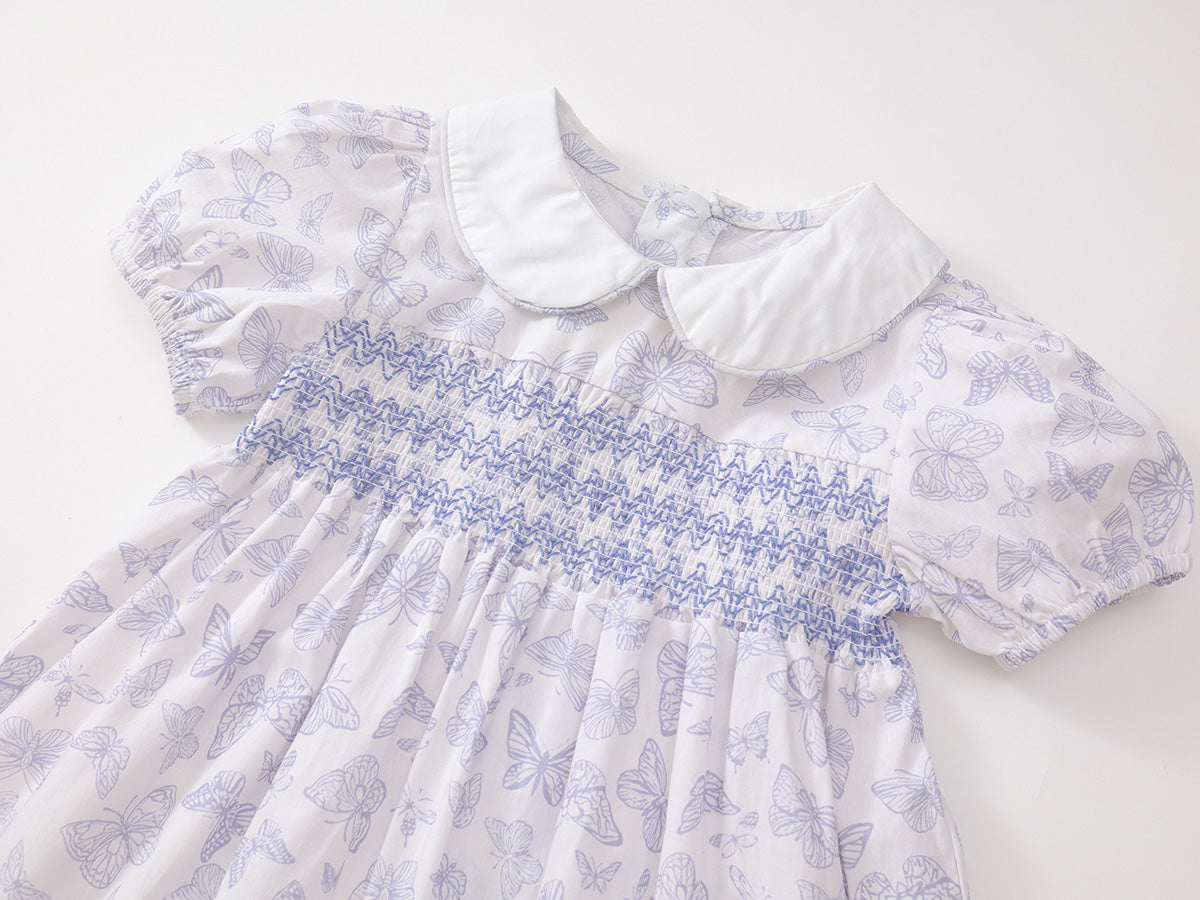 Girl's Butterfly Smocked Dress