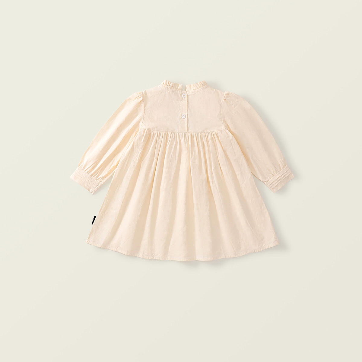 Girl's French Lace-Trimmed Long-Sleeve Dress