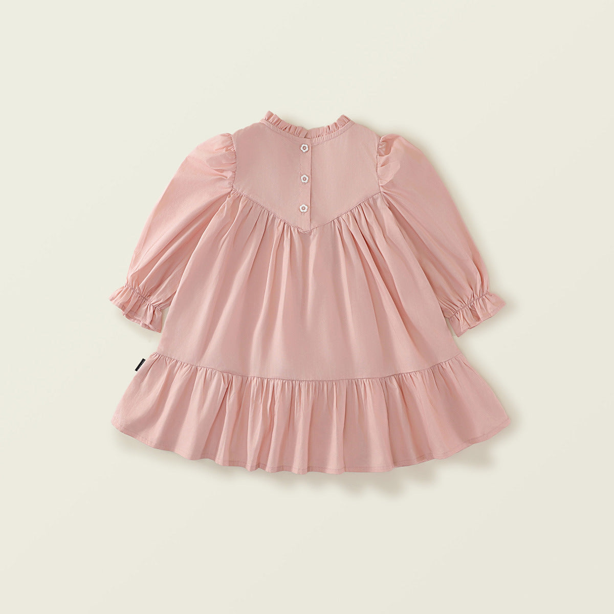 Girl's French Ruffle Long-Sleeve Dress