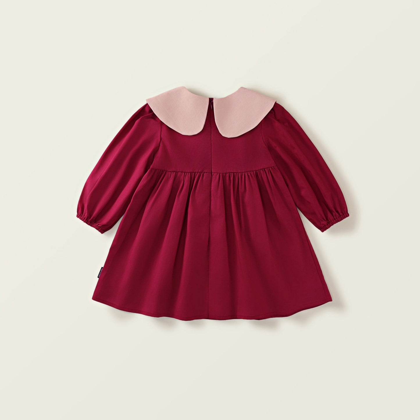 Girl's French Vintage Embroidered Red Long-Sleeve Cotton Princess Dress