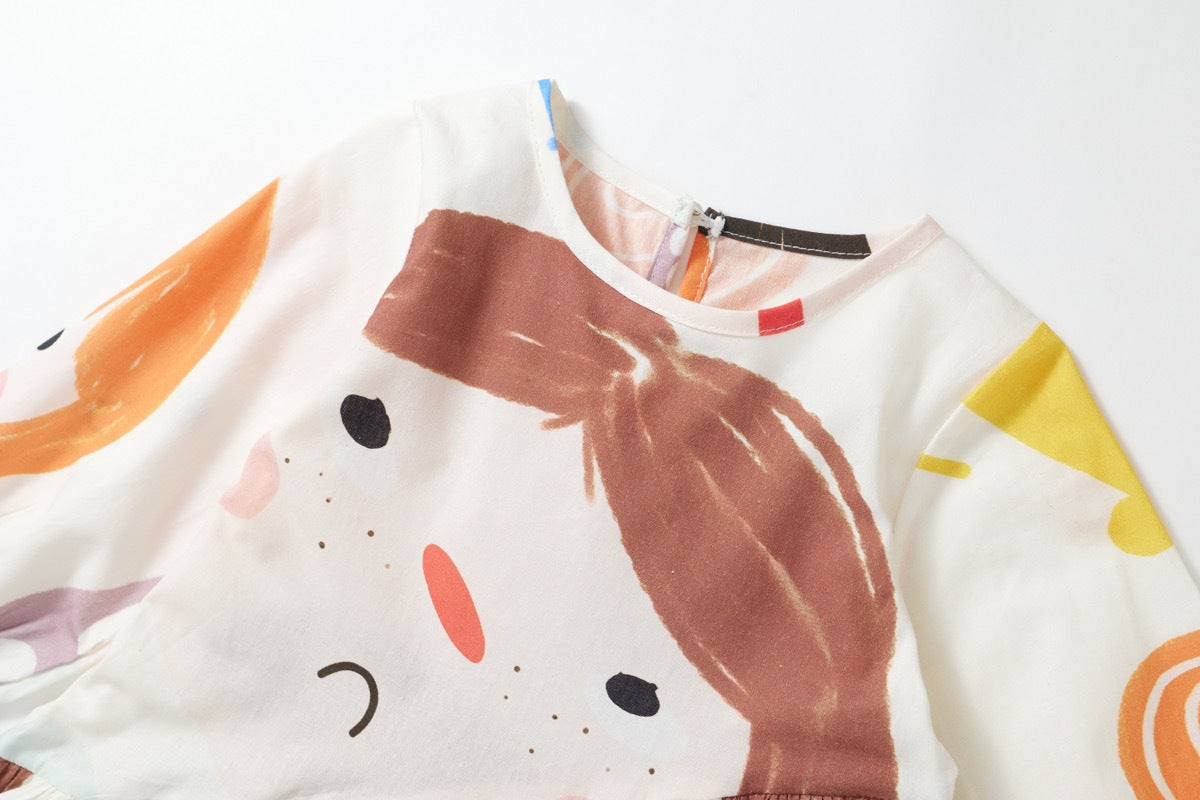 Girls New Cartoon Graffiti Princess Dress