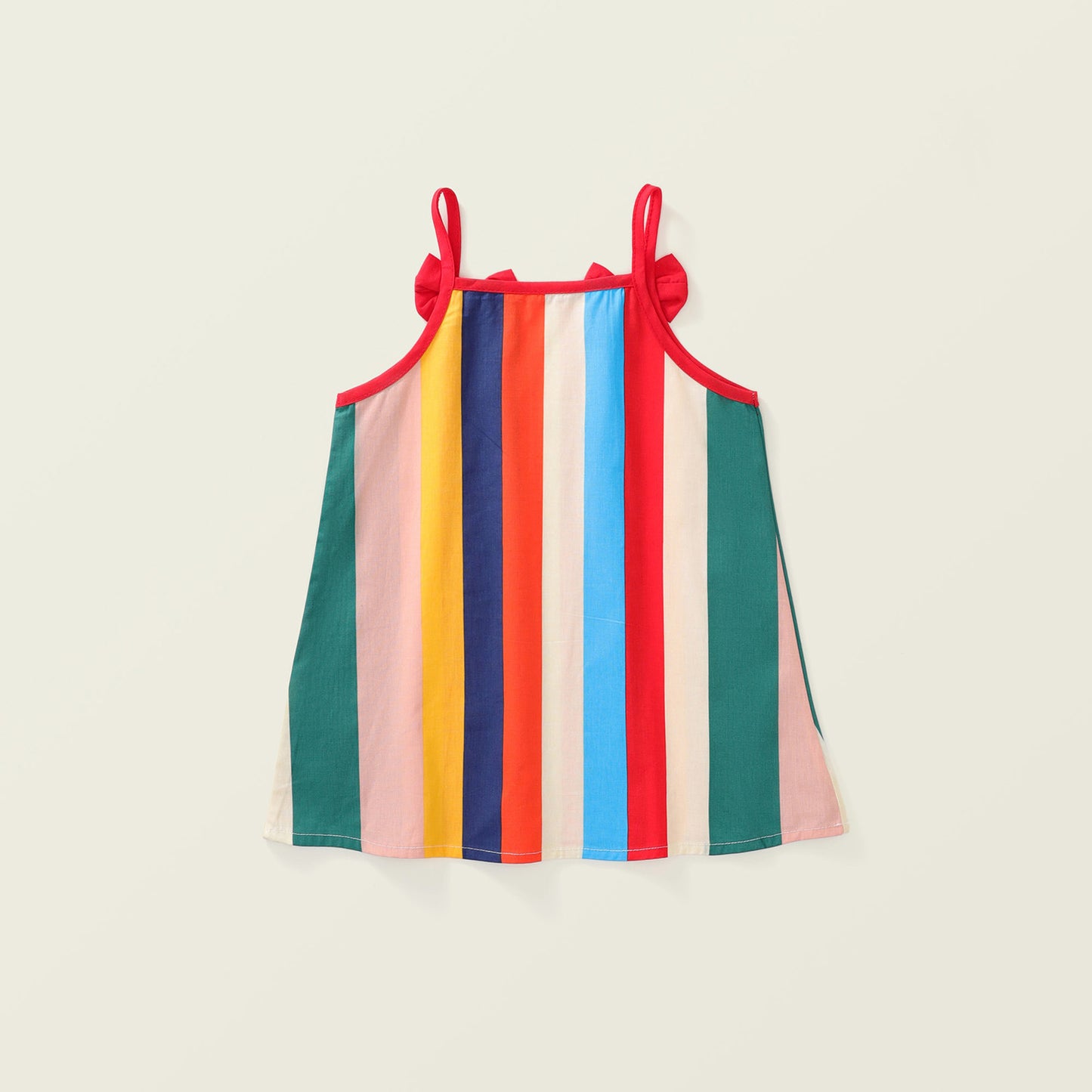 Girl's Colorful Striped Suspender Dress