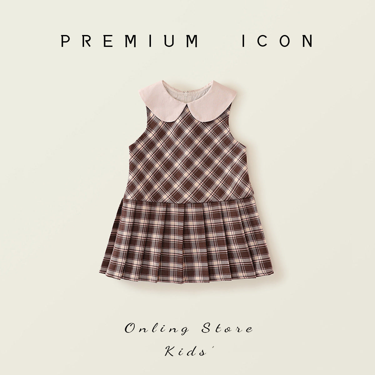 Girl's Plaid Pinafore Dress