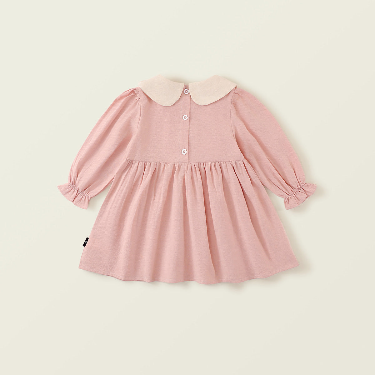 Girl's Embroidered Bear Dress with Peter Pan Collar
