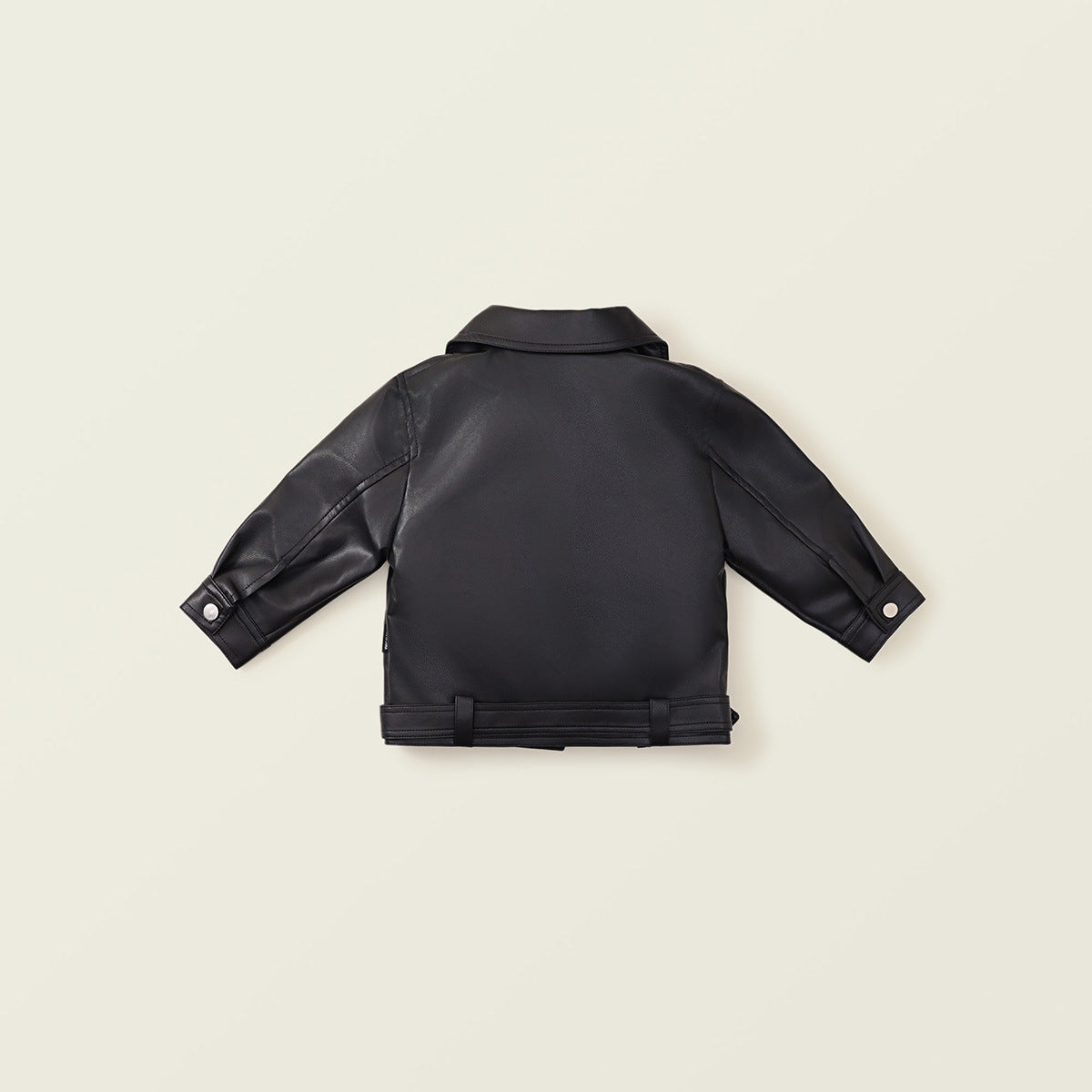 Girls' Long-Sleeve Big Lapel Leather Jacket - Autumn