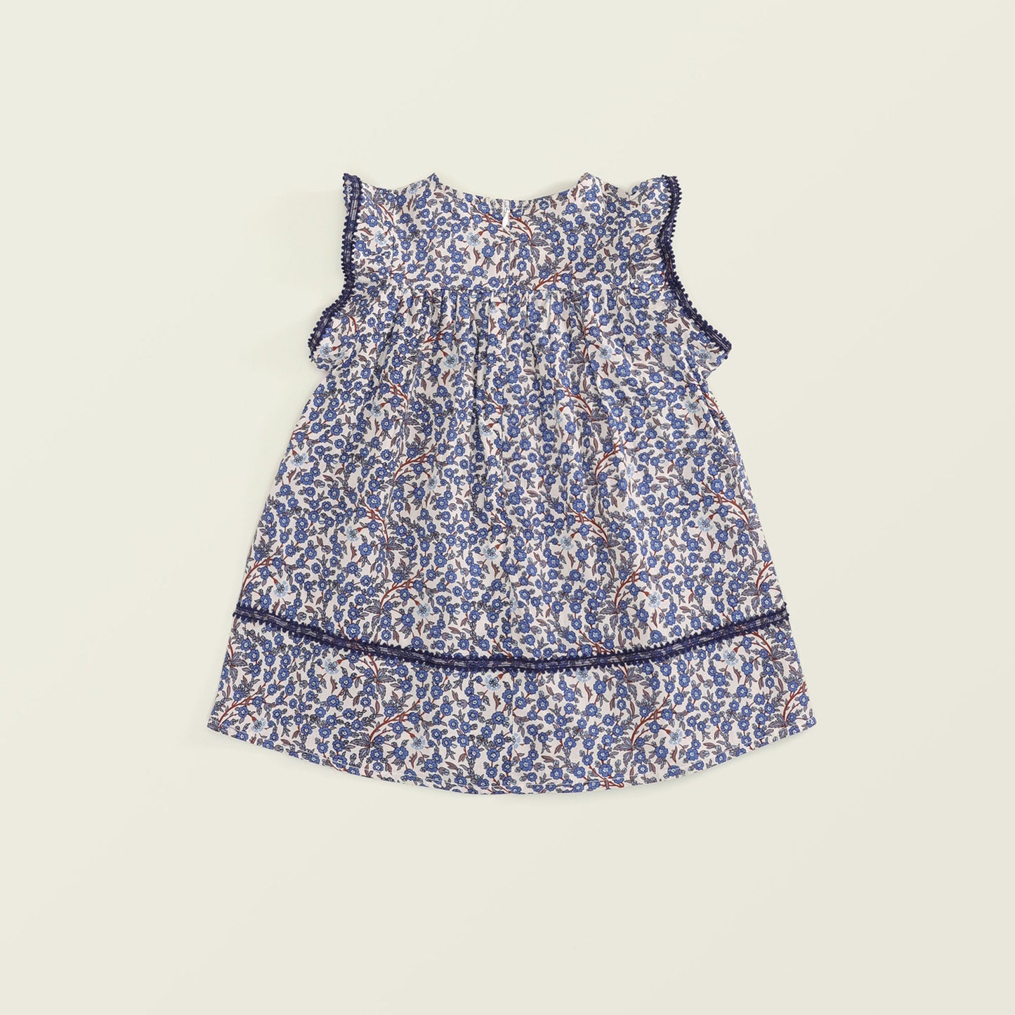 Girls Vintage Blue Flower Dress