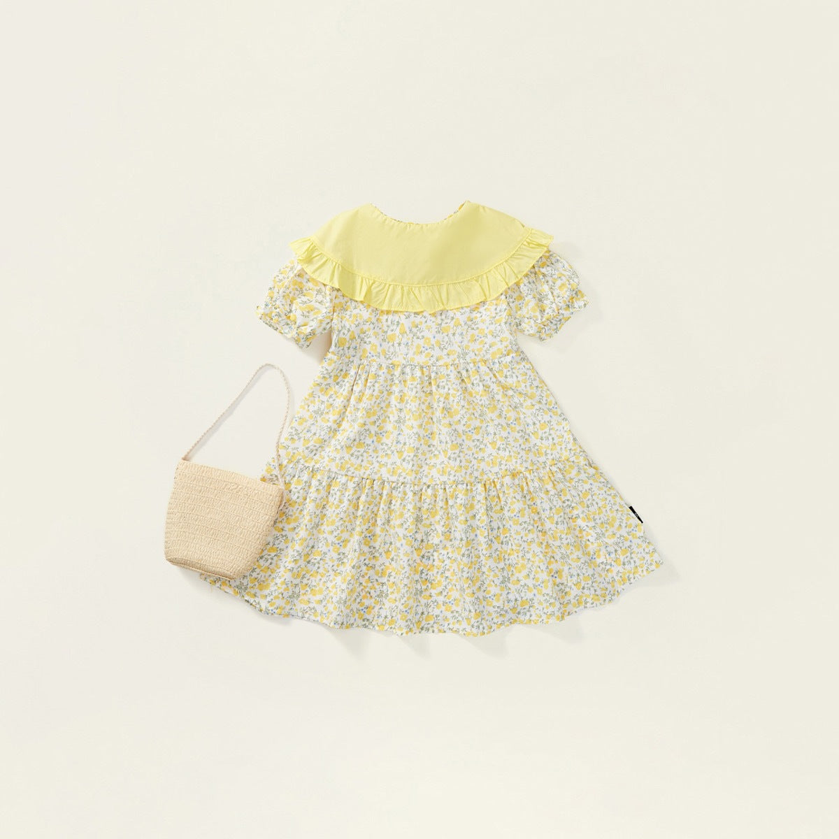 Girls Floral Dress With Free Bag
