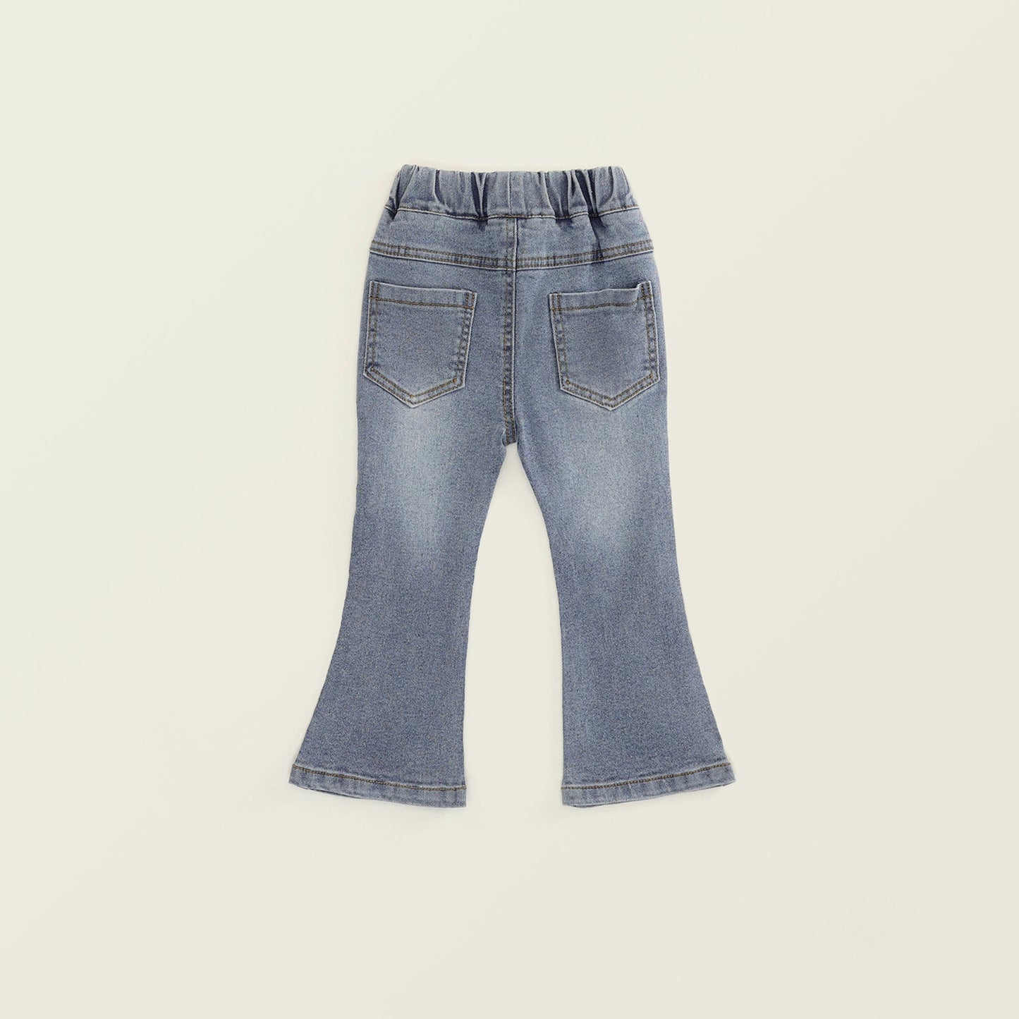 Girl's Korean-Style Flare Pants - Elastic Stretch Jeans with Rhinestones