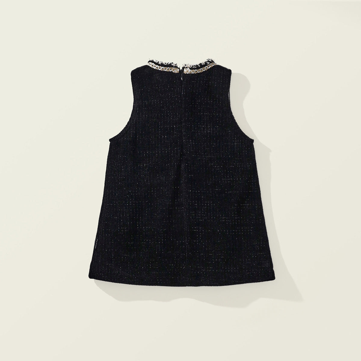 Girls' Winter Velvet Vest Dress with Embellishments