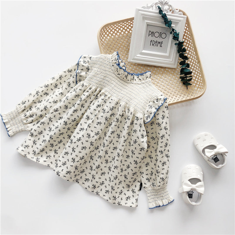 Girl's Autumn New Korean-Style Floral Long-Sleeve Doll Shirt