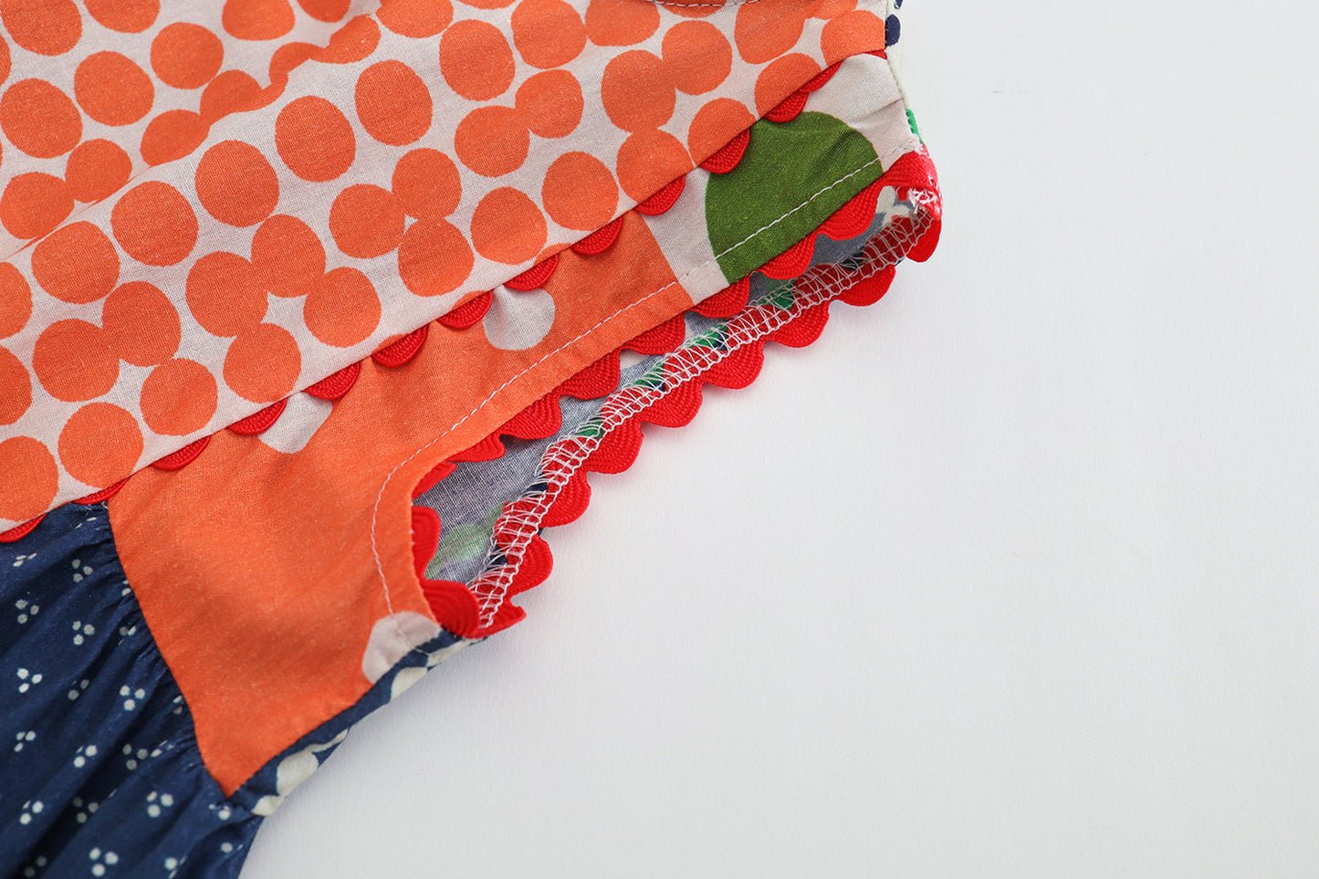 Girls Ethnic Sleeveless Patchwork Dress