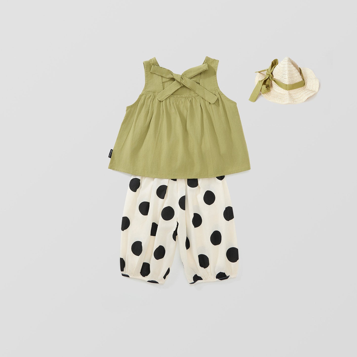 Girls' Summer Sleeveless 2-Piece Set with Hat