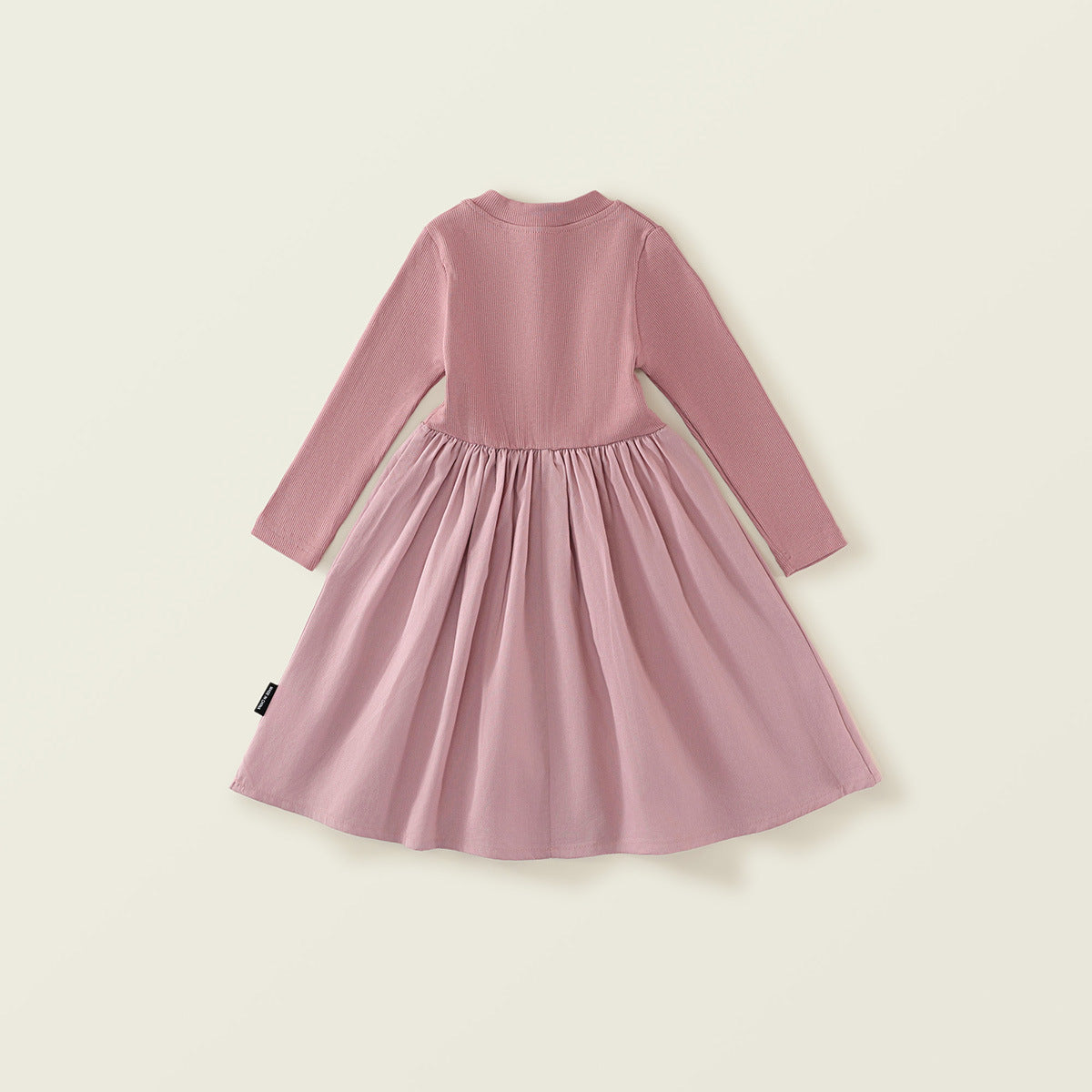 Girl's Korean-Style Slim-Fit Long-Sleeve Knit Dress with Elastic Top