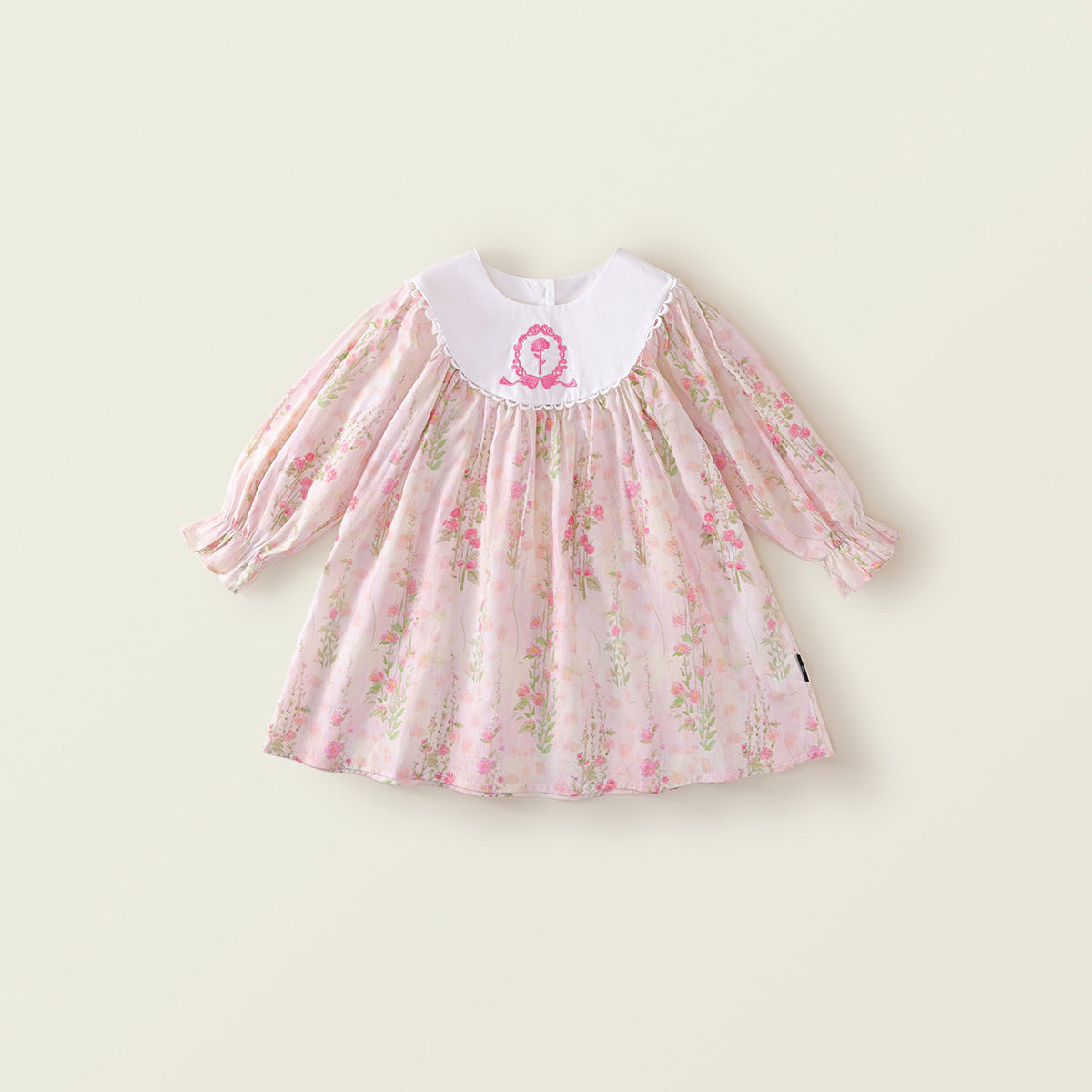 Girls' Floral Long-Sleeve Dress 2025 Spring New Arrival