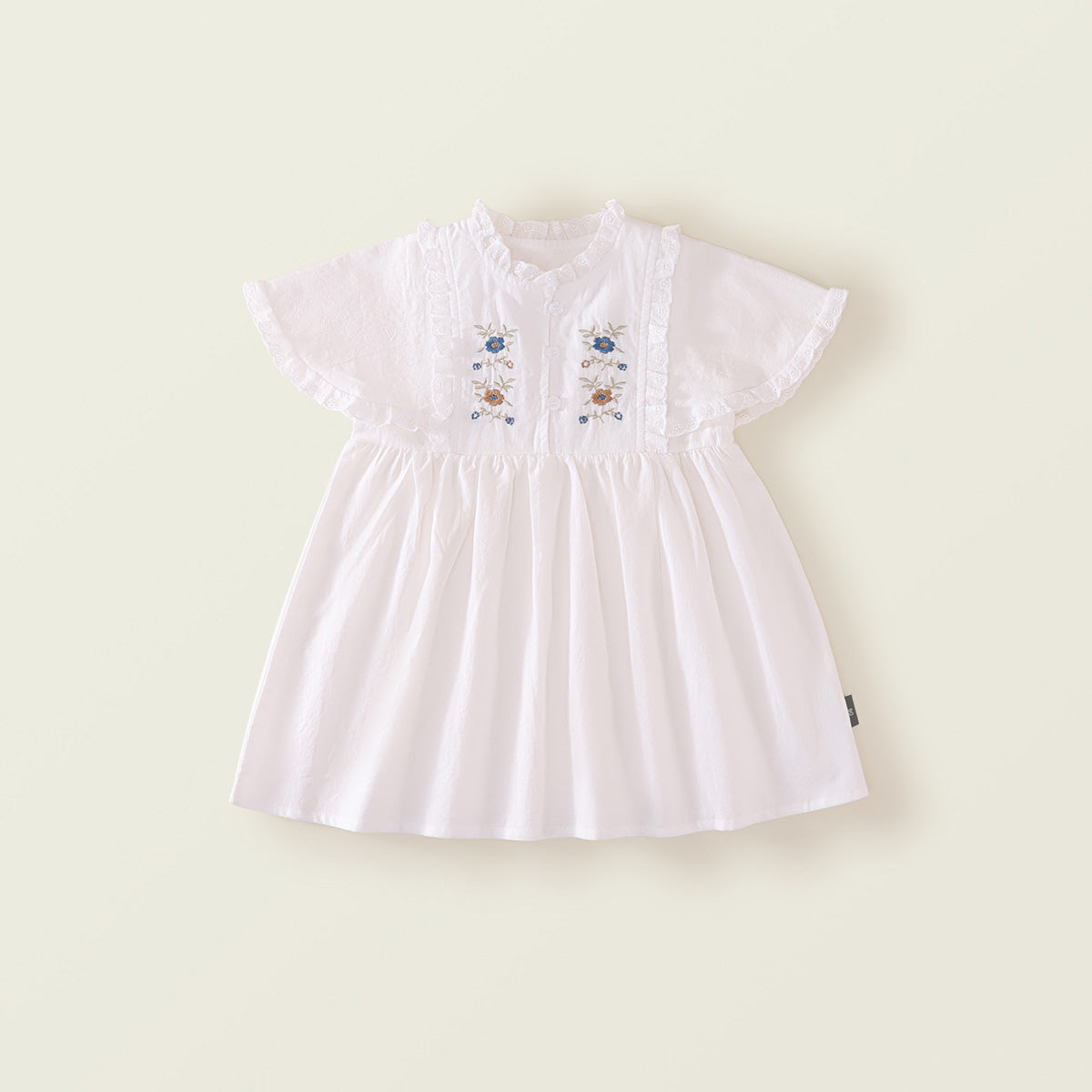 Girl's Cape-Style Embroidered Dress