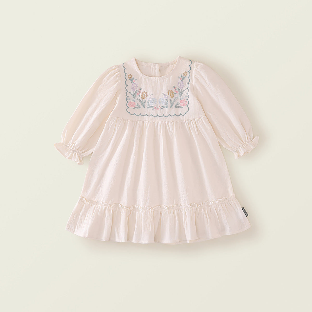 Girls' 2025 Spring Bubble Sleeve Dress