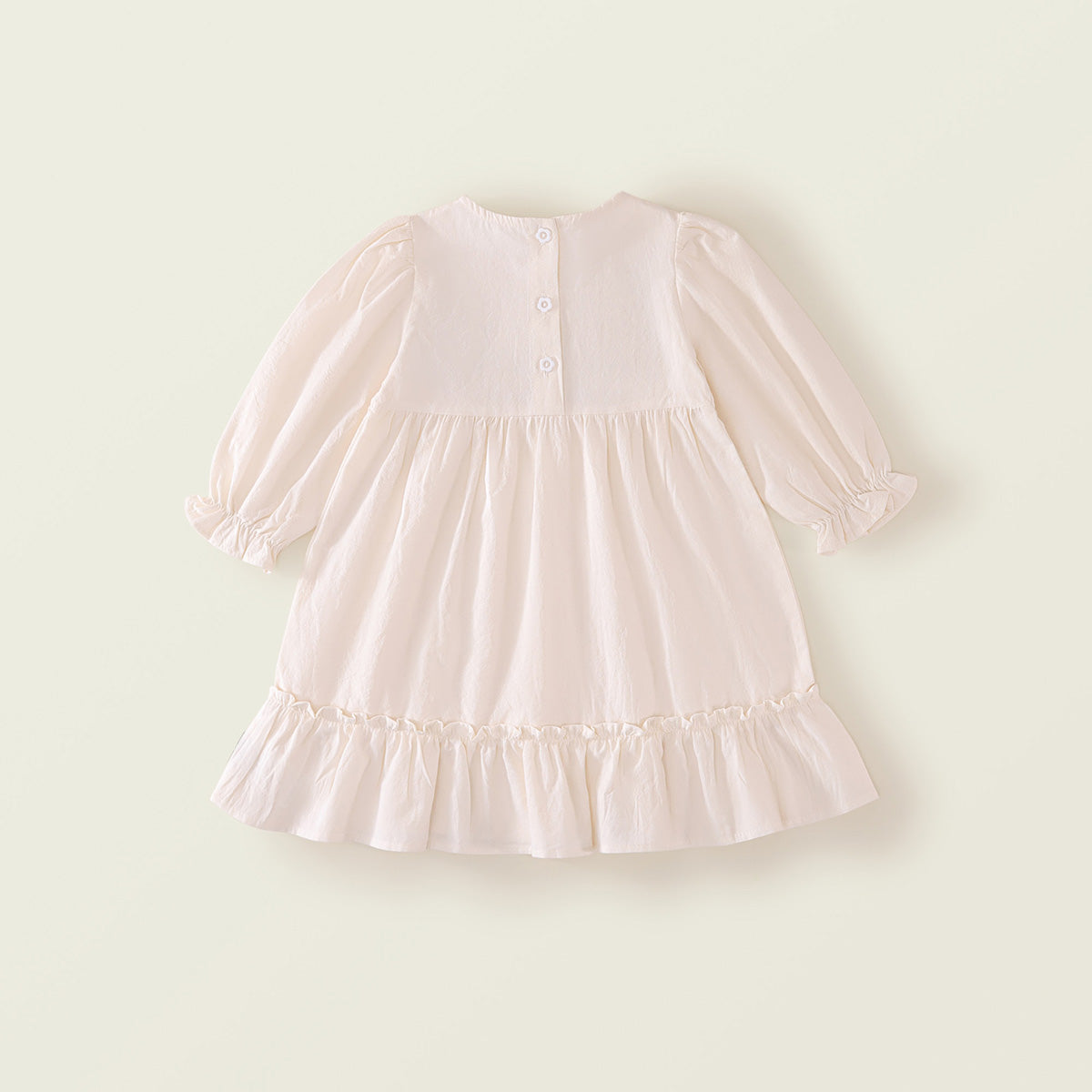 Girls' 2025 Spring Bubble Sleeve Dress