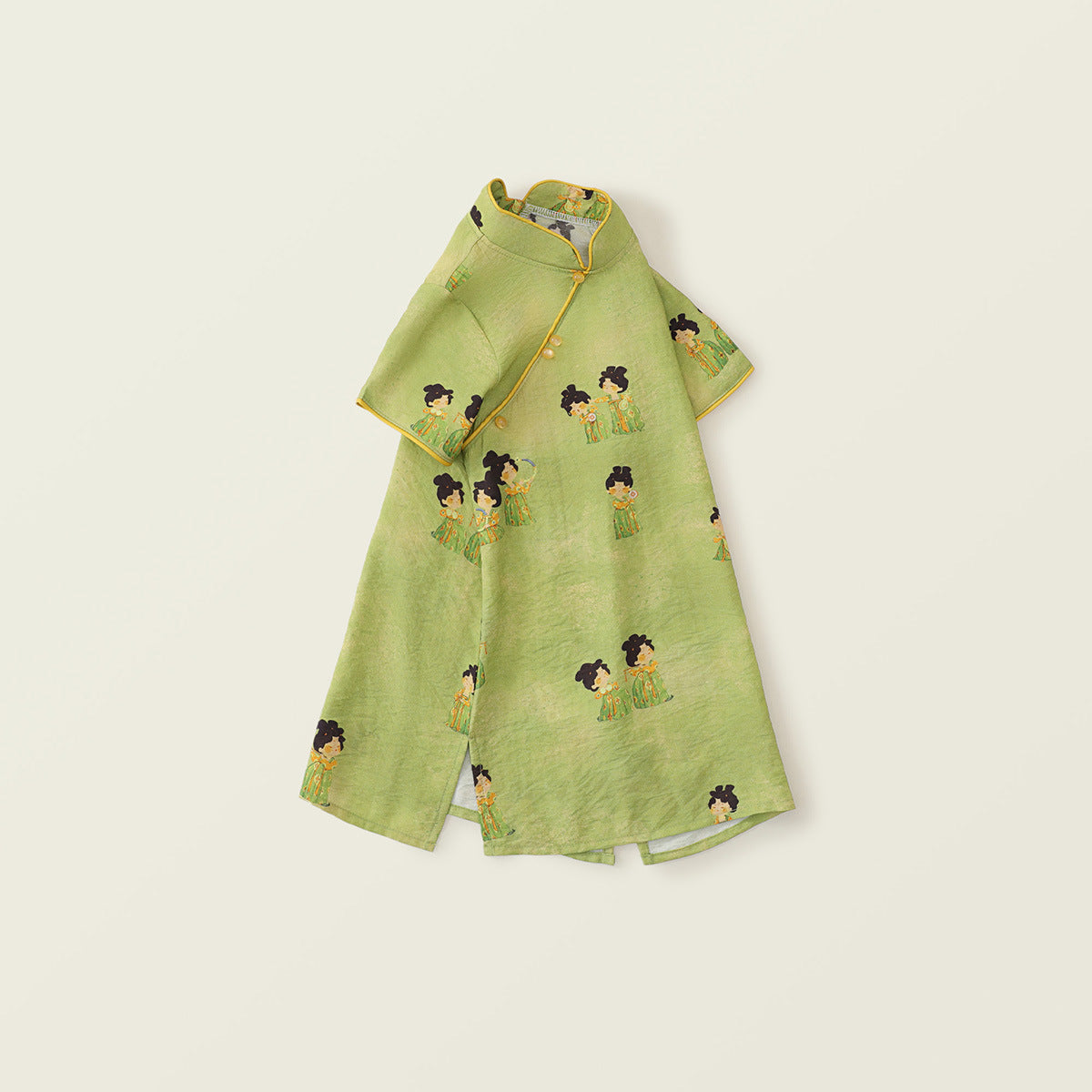 Girl's Elegant Floral Cheongsam/Qipao-Inspired Summer Dress