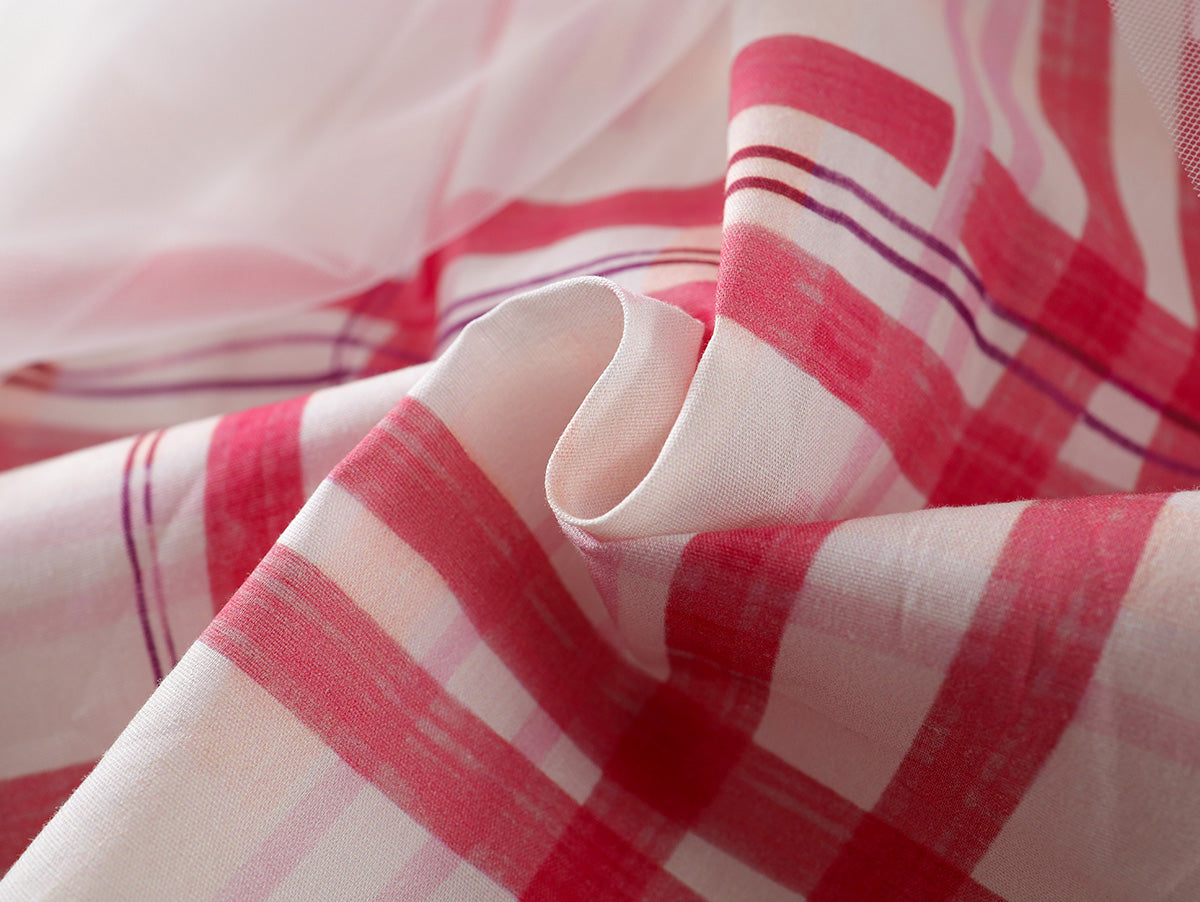 Tulle Plaid Flower Dress - K6125991