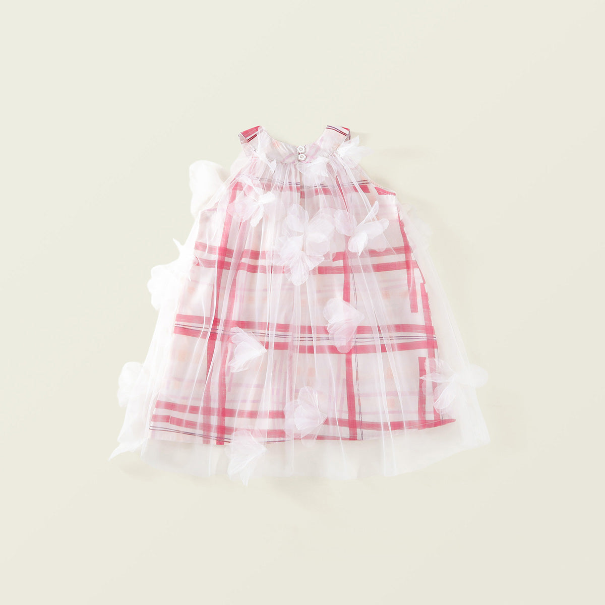 Tulle Plaid Flower Dress - K6125991