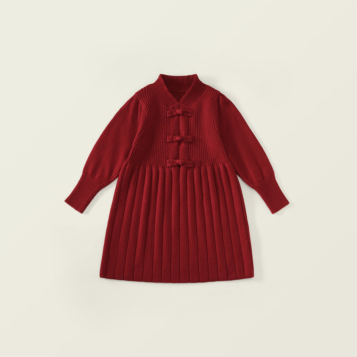 New Chinese Style Knit Dress for Girls-K5145776