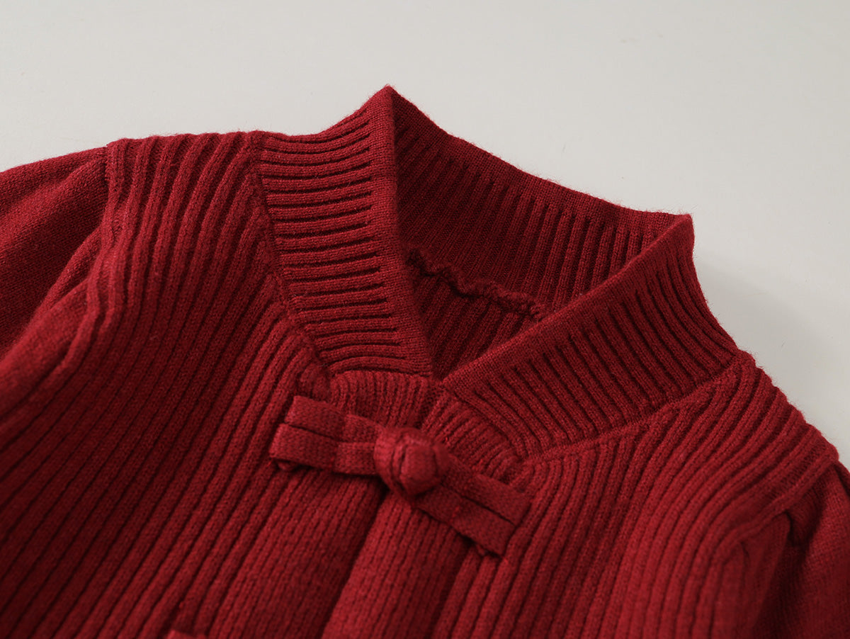 New Chinese Style Knit Dress for Girls-K5145776