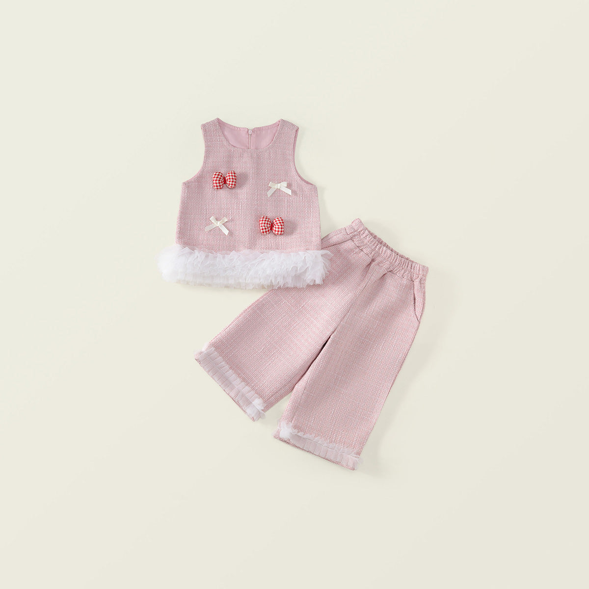 Girls' Sweet Style Pink 3-Piece Set - K5135861