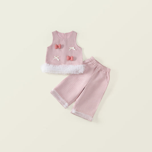 Girls' Sweet Style Pink 3-Piece Set - K5135861