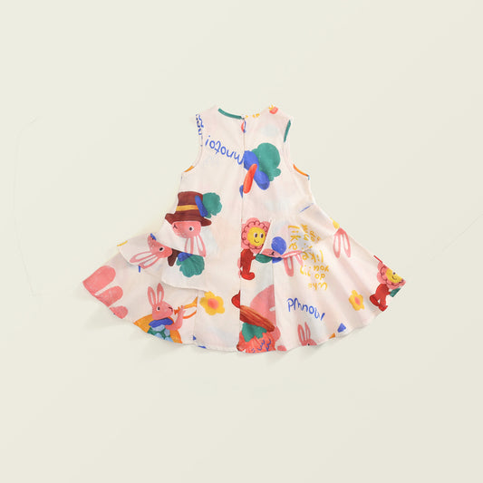 Girls New Summer Graffiti Sleeveless Vest Dress