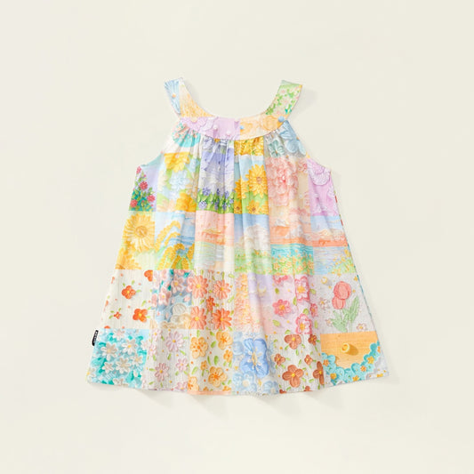 Girls' Summer Korean-Style Oil Painting Cotton Vest Dress