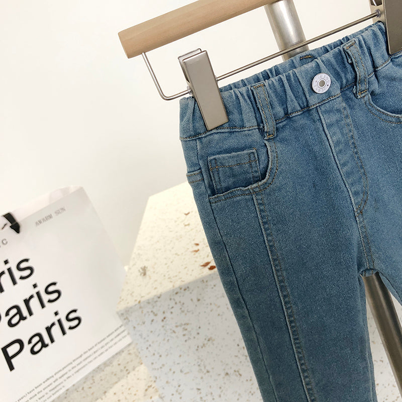 Girl's Pearl-Embellished Fashion Jeans