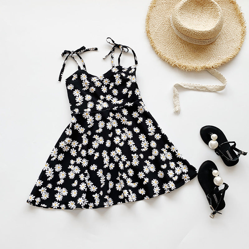 Girl‘s Daisy Chain Halter Dress - Korean-Style Princess Gown