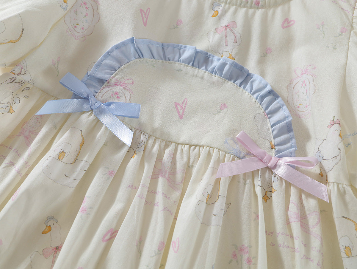 Toddler Girl’s Whimsical Print Puff Sleeve Dress - K6125997