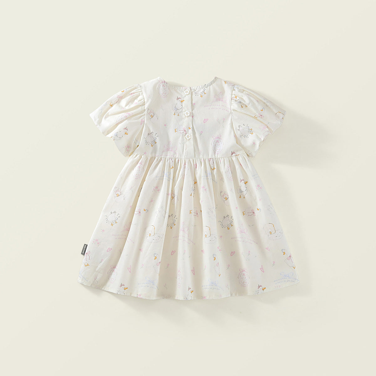 Toddler Girl’s Whimsical Print Puff Sleeve Dress - K6125997