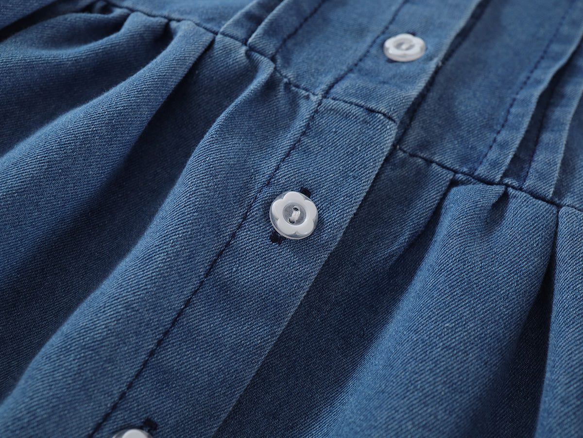 Girl's Ruffled Denim Dress -K6125979