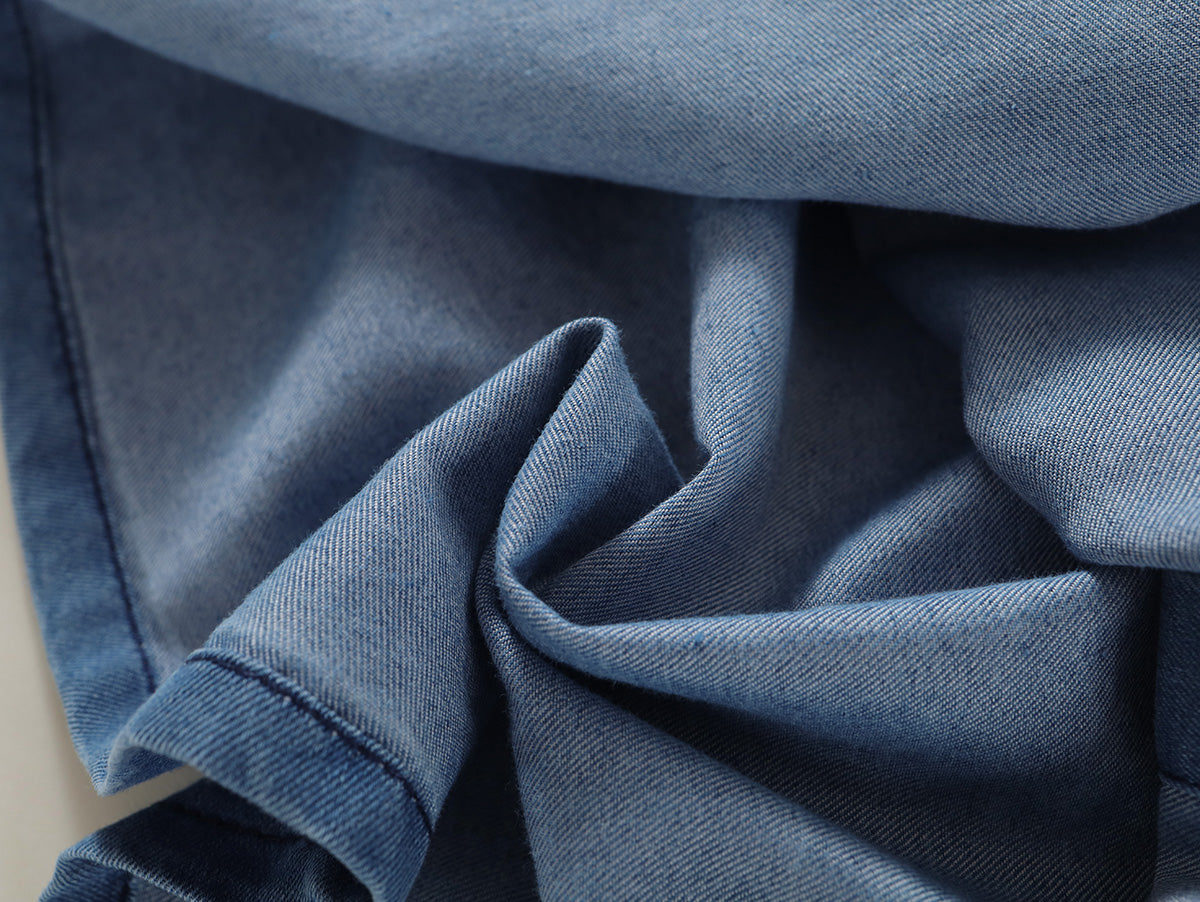 Girl's Ruffled Denim Dress -K6125979