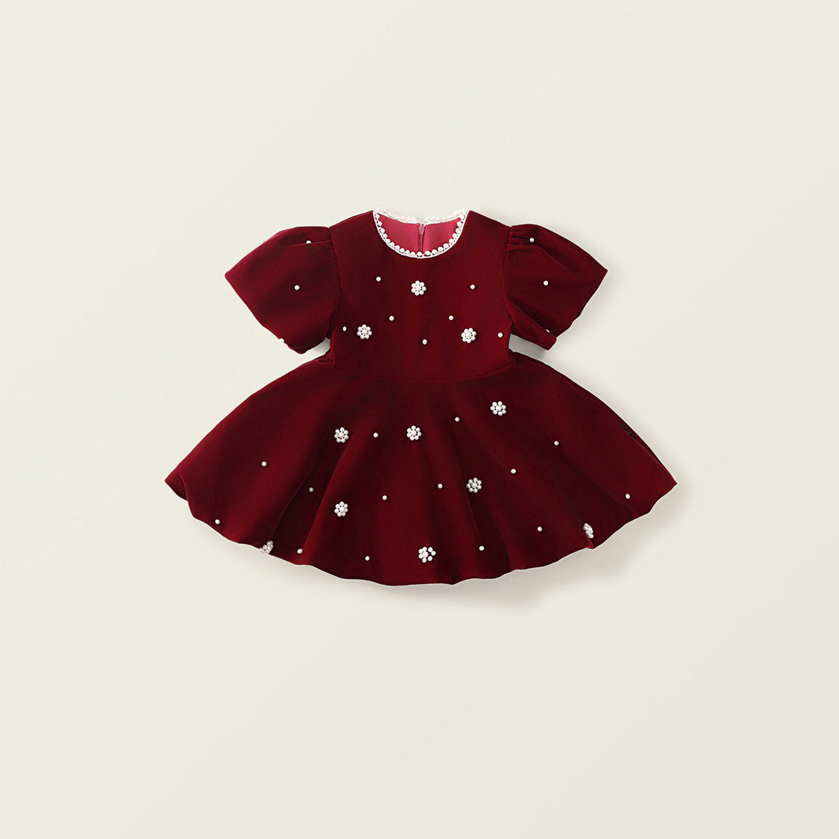 Girl's Red Velvet Dress