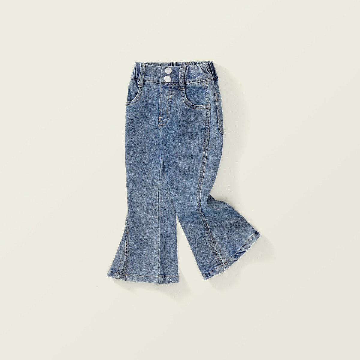 Girls Fit Flare Pants - Korean Style Elastic Long Trousers