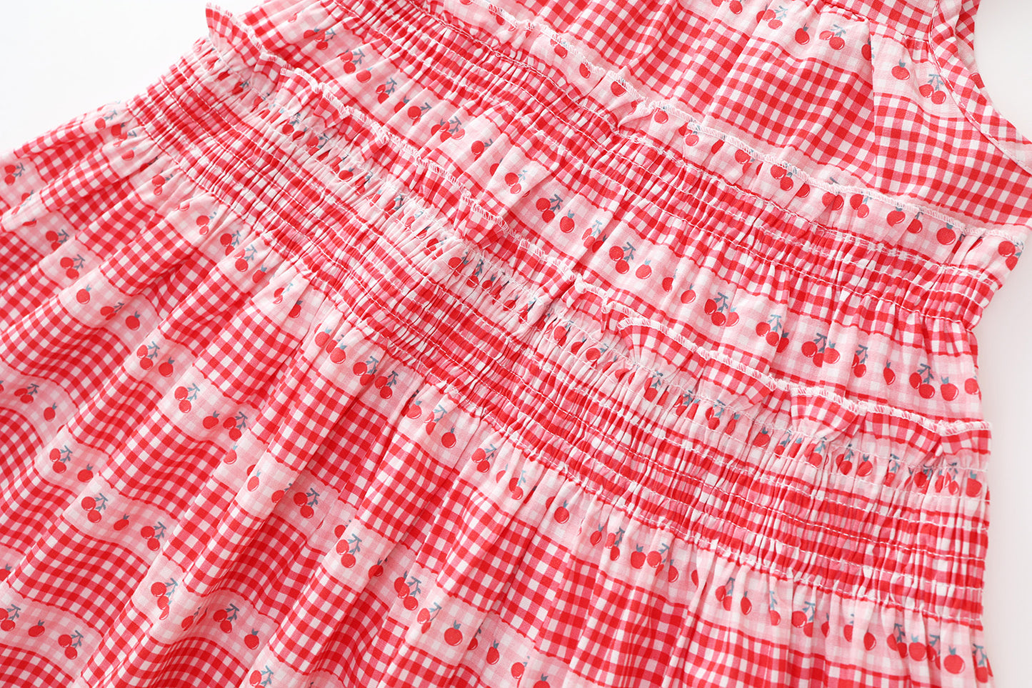 Girls Sweet Strawberry Print Sleeveless Dress