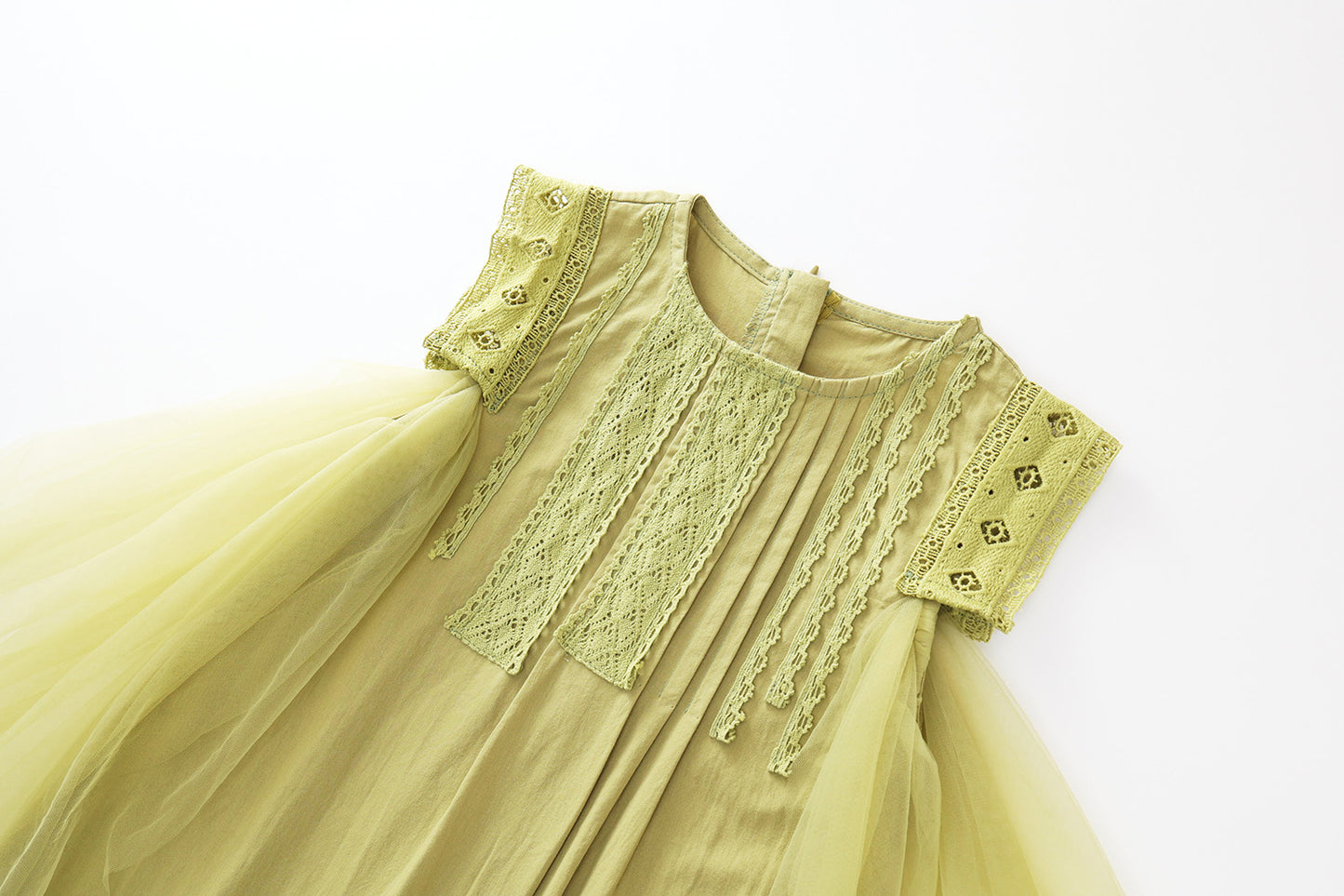 Girls Lace Trim Sleeveless Dress