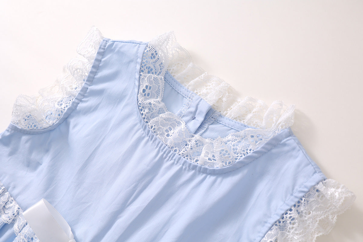 Girls Sleeveless Lace Patchwork Summer Dress