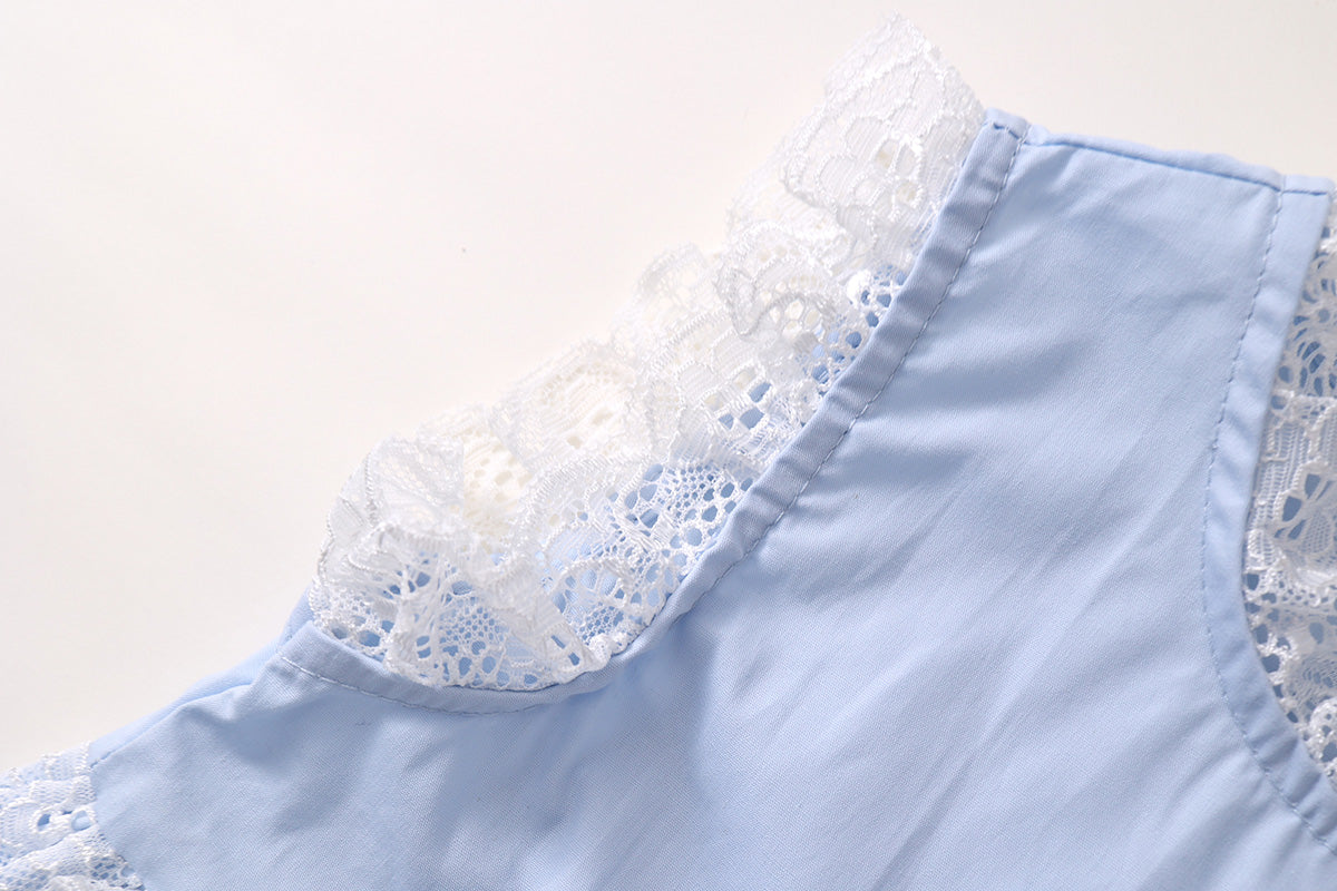 Girls Sleeveless Lace Patchwork Summer Dress