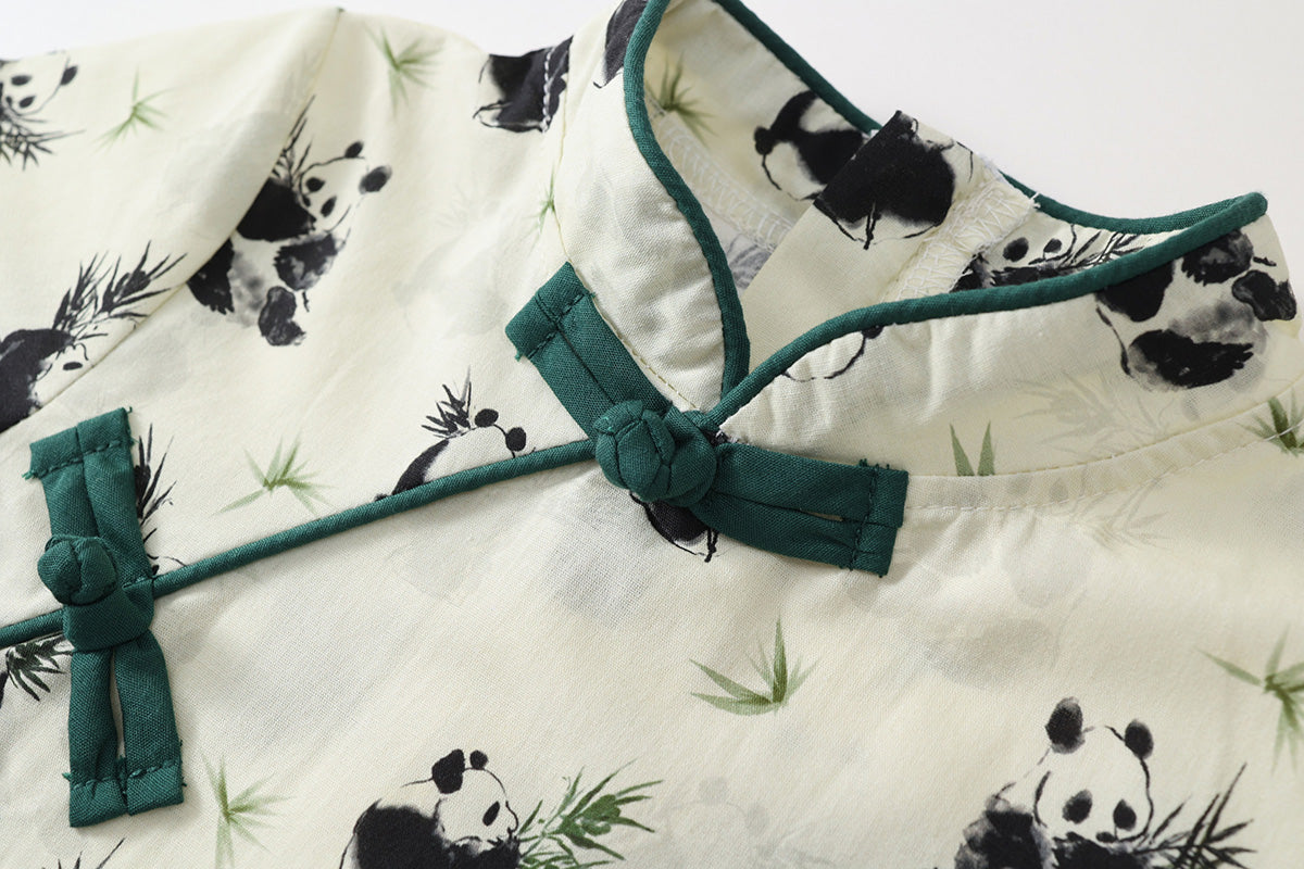 Girls Summer Panda Cheongsam