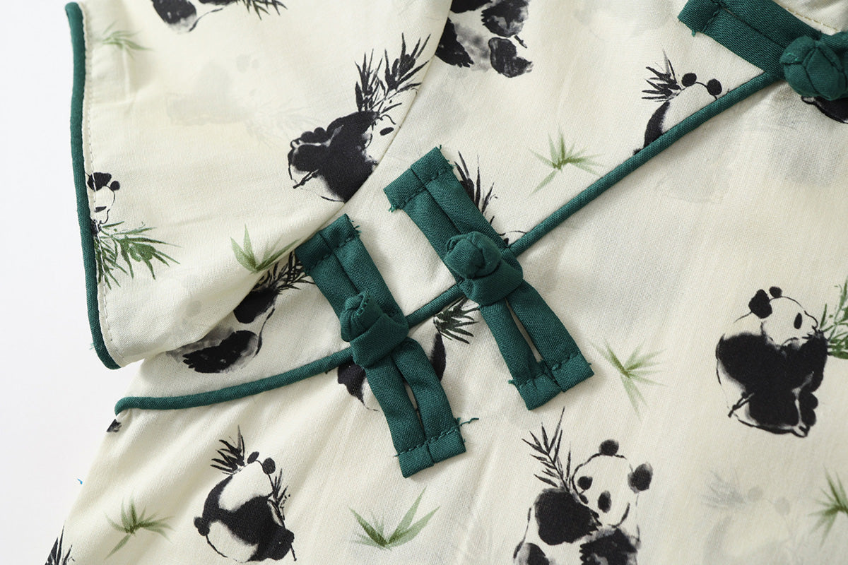Girls Summer Panda Cheongsam