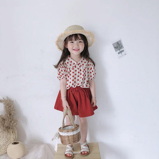 Girls' Red Polka Dot Shirt